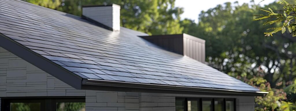 a modern, sleek synthetic roof displayed next to a traditional natural slate roof, showcasing the cost comparison and durability benefits.