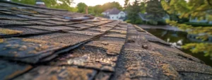 a professional roofer swiftly fixing water damage on a shingle roof in west windsor.