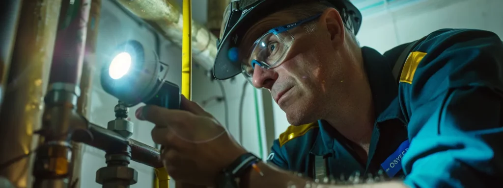 a technician using a high-tech acoustic leak detection tool to pinpoint a hidden leak in a west windsor, nj home's plumbing system.